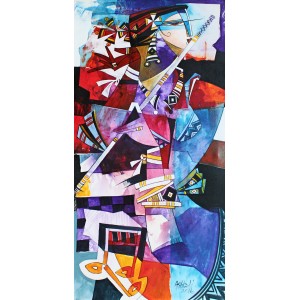 Ashkal, Acrylic on Canvas, 18" x 36", AC-ASH-035